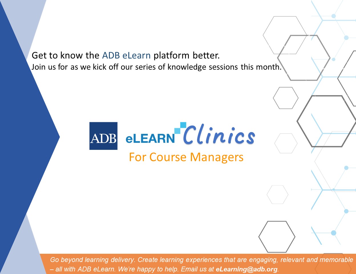 ADB eLearn Clinics November 15, 2022: Video, Assignment