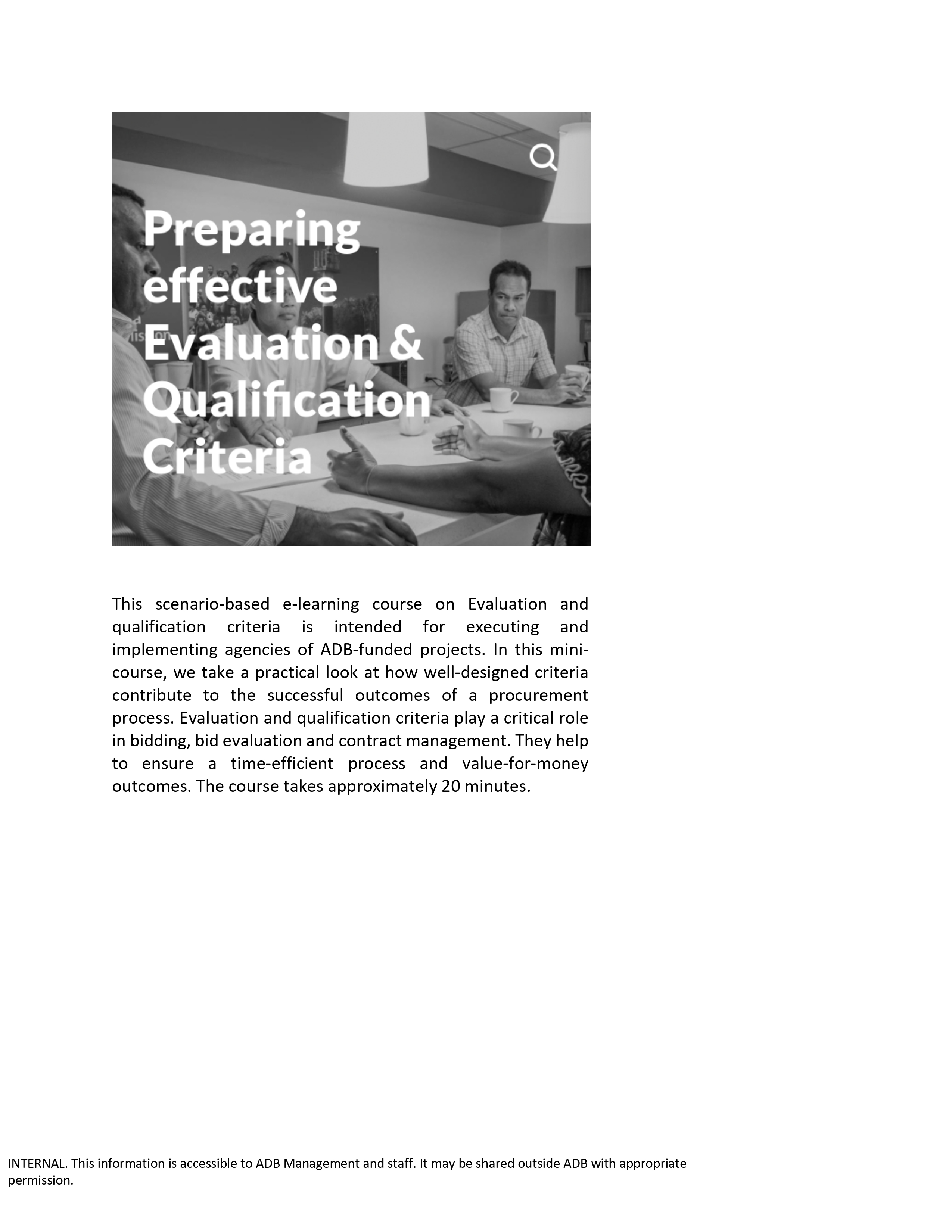 Preparing Effective Evaluation and Qualification Criteria